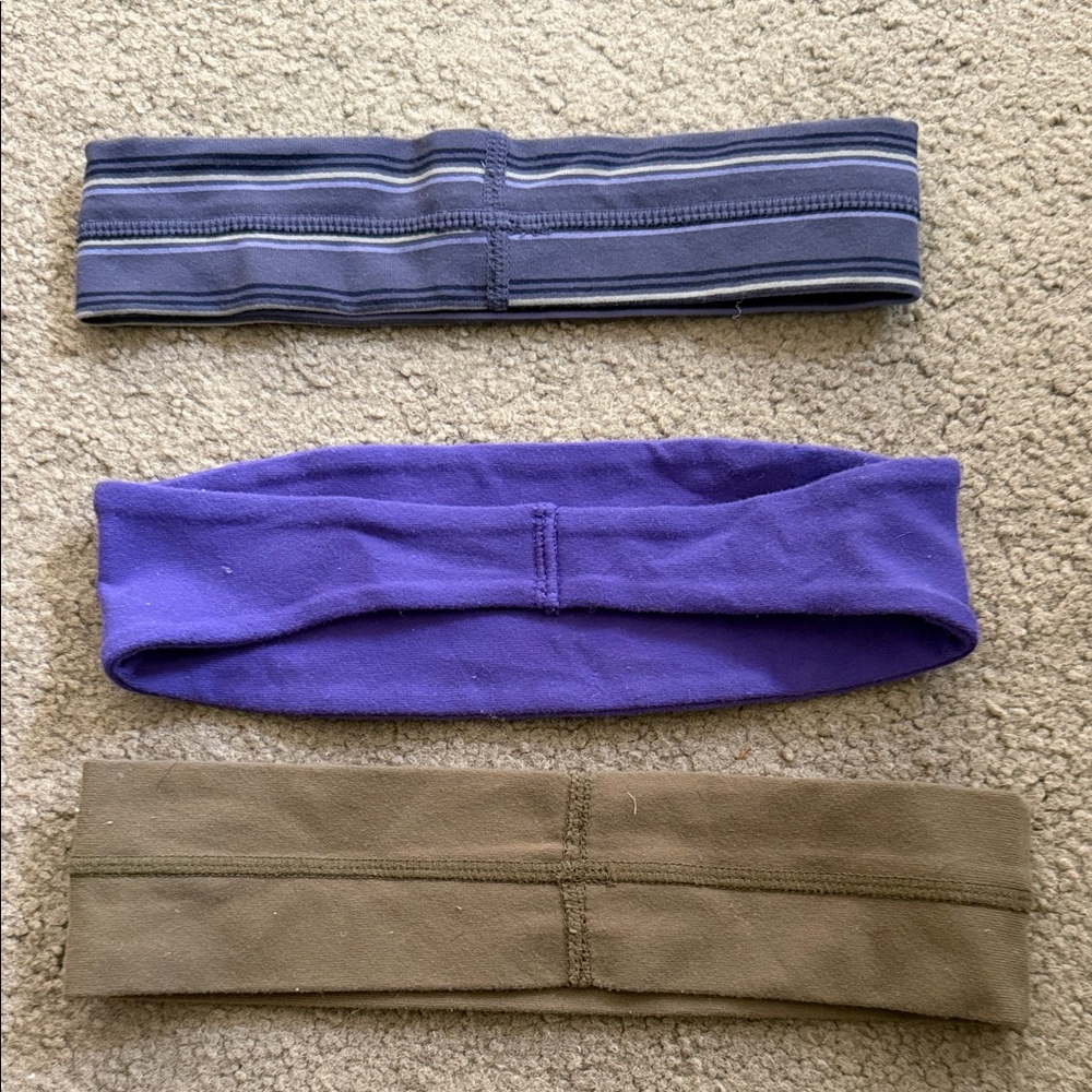 Lululemon Athletica Trio Headband Set - Navy, Violet, Khaki - Picture 2 of 2